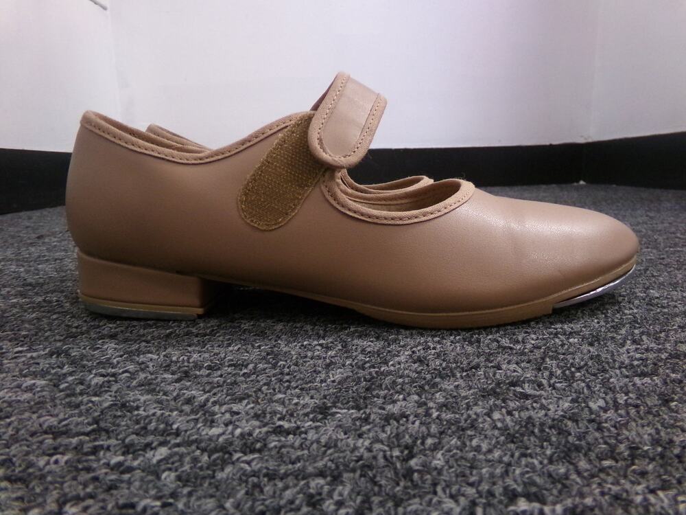 Dance Tap Shoes Adult 5.5W Tan So Danca TA38 Mary Jane Leather Loop Strap
